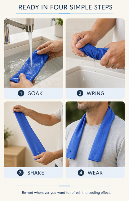 Reusable Water-Activated PVA Cooling Towel