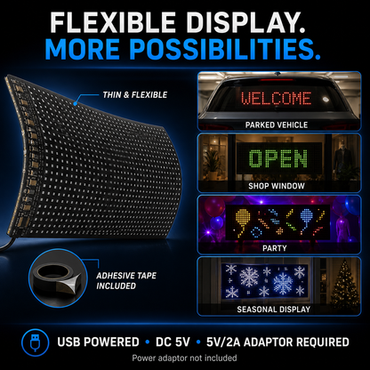 59cm Customisable Flexible LED Car Sign with App & Remote Control