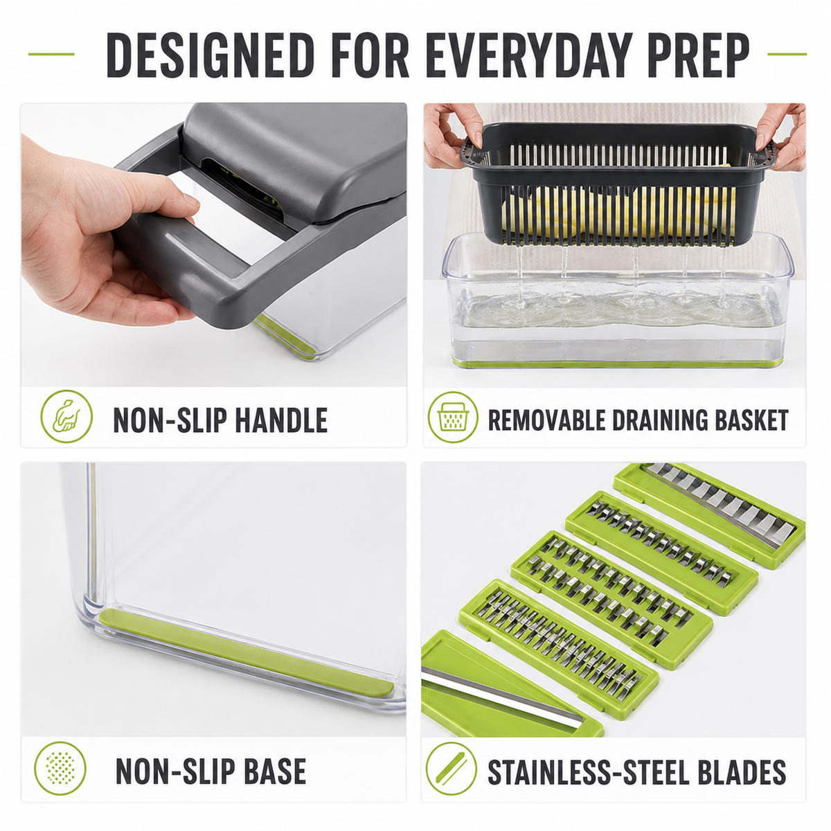 16-in-1 Vegetable Chopper, Slicer & Grater with 1.5L Container