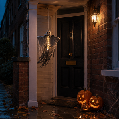 Light-Up Hanging Skeleton Ghost – 80 cm Halloween Decoration