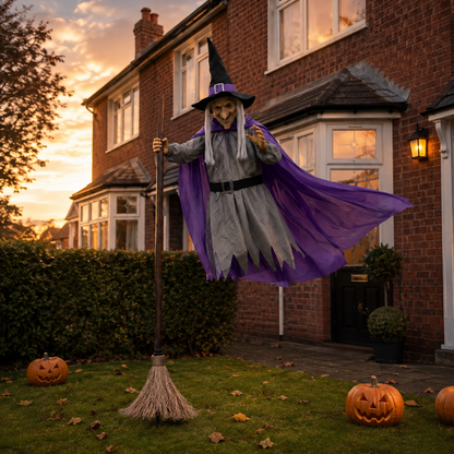 6FT Floating Flying Witch | Giant Outdoor Halloween Garden Decoration